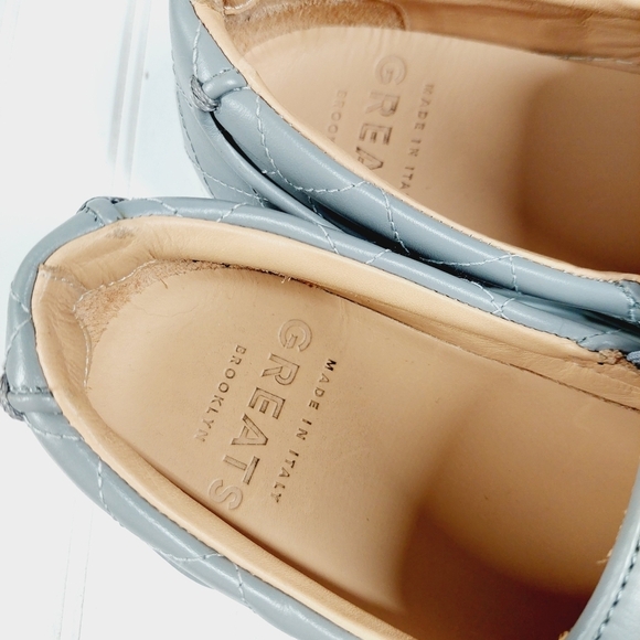 GREATS Brooklyn Womans Slip on Flat Sneaker Gray Leather Shoes H218 - Picture 9 of 12